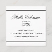 Élégante carte de nom de graduation diplômée (Dos)