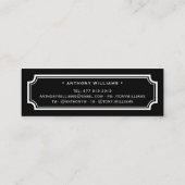 Élégante carte de nom de graduation noire à bordur (Dos)