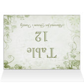 Élégante carte de nom de siège de table verte (Intérieur Horizontal (haut))