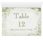 Élégante carte de nom de siège de table verte (Intérieur Horizontal (Bas))