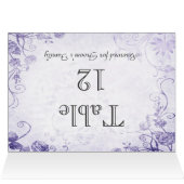 Élégante carte de nom de siège de table violette (Intérieur Horizontal (haut))