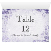 Élégante carte de nom de siège de table violette (Intérieur Horizontal (Bas))