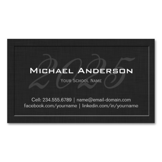 Élégante carte de nom d'obtention d'un diplôme de  (devant)