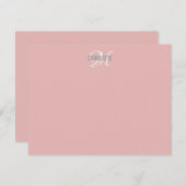 Elégante carte de nom monogramme rose rousse (Devant / Derrière)