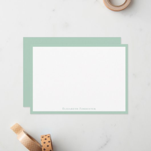 Élégante carte de note à plat de la frontière mode (Devant/Arrière en situation)