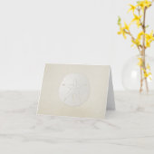 Élégante carte de note blanche en dollars de sable (Fleur jaune)