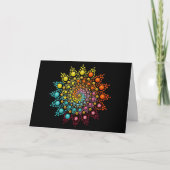 Élégante carte de note couleur Mandala Blank (Devant)
