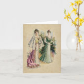 Elégante carte de note pour dames victorienne (Fleur jaune)