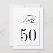 Elégante carte de numéro de table Bordure or solid (Devant)