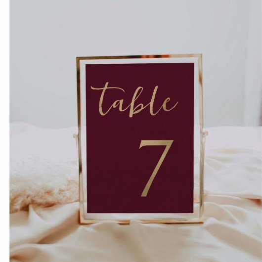 Élégante carte de numéro de table de mariage borde