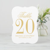 Elégante carte de numéro de table de mariage vinta (Debout devant)