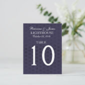 Elégante carte de numéro de table de minuit et de  (Debout devant)