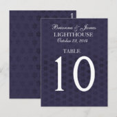 Elégante carte de numéro de table de minuit et de  (Devant / Derrière)