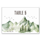 Elégante carte de numéro de table de paysage de mo (Dos)