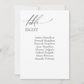 Elégante carte de numéro de table d'hôte de mariag (Devant)