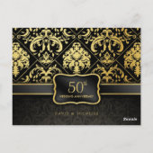 Élégante carte de numéro de table du 50e anniversa (Dos)