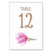 Elégante carte de numéro de table florale (Dos)