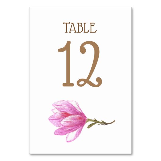 Elégante carte de numéro de table florale (Par défaut)