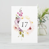 Elégante carte de numéro de table florale (Debout devant)