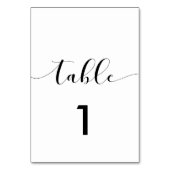 Elégante carte de numéro de table mariage noir et (Par défaut)