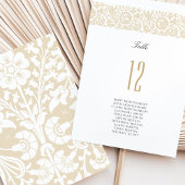 Elégante carte de numéro de tableau beige et ivoir