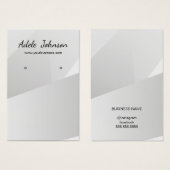 Elégante carte de oreille géométrique Faux Argent (Devant & derrière)