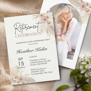 Élégante carte de parti de retraite en ligne impri