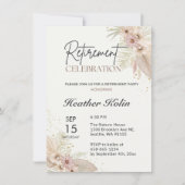 Élégante carte de parti de retraite en ligne impri (Devant)