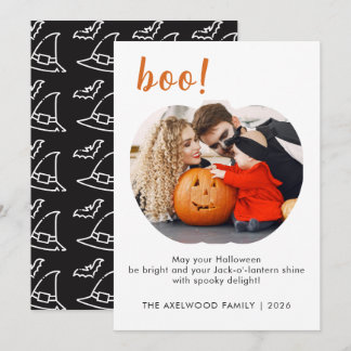 Élégante carte de photo Halloween en forme de citr