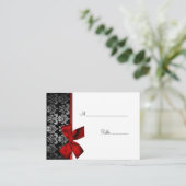 Elégante carte de place de table Damask (Debout devant)