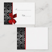 Elégante carte de place de table Damask (Devant / Derrière)