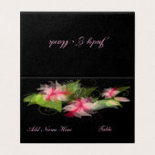 Elégante carte de place de table de fleurs roses r (Outside Unfolded)