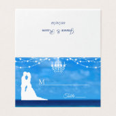 Elégante carte de place plage, couple et lustre (Outside Unfolded)