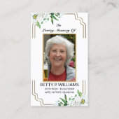 Elégante carte de prière à cadre or floral blanc (Devant)