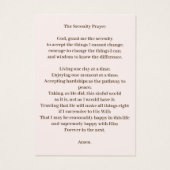 Élégante carte de prière commémorative de funérail (Dos)