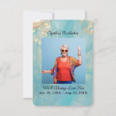 Elégante carte de prière commémorative en marbre d (Devant)