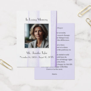Élégante carte de prière commémorative funéraire v