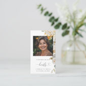 Elégante carte de prière de photos florales (Debout devant)