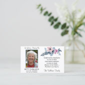 Elégante carte de prière Floral Bleu (Debout devant)