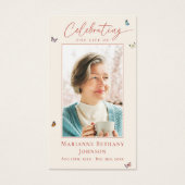 Élégante carte de prière funéraire commémorative F (Devant)