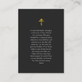 Elégante Carte de prière funéraire décorative or (Dos)