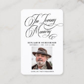 Elégante carte de prière funéraire en sympathie av (Devant)