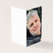 Elégante carte de prière funéraire grise avec phot (Outside)