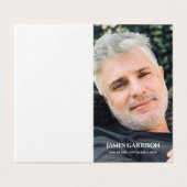 Elégante carte de prière funéraire grise avec phot (Outside Unfolded)