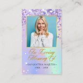 Elégante carte de prière funéraire photo (Devant)