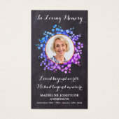 Elégante carte de prière funéraire photo commémora (Devant)