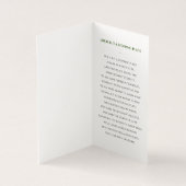 Elégante carte de prière funéraire verte avec phot (Inside)