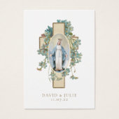 Elégante carte de prière Mariage catholique or (Devant)