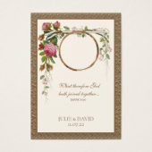 Élégante carte de prière Mariage florale (Devant)