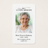 Elégante carte de prière photo florale Rose blanch (Devant)